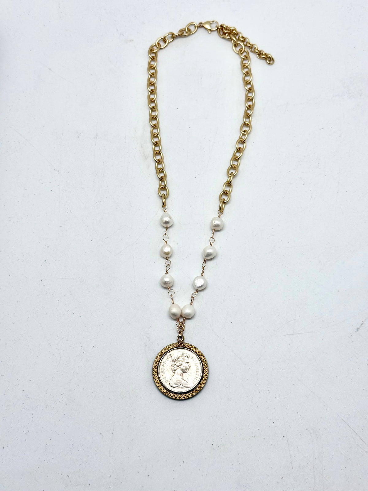 Necklace Queen Elizabeth/Freshwater Pearl/Alloy Plated 18”