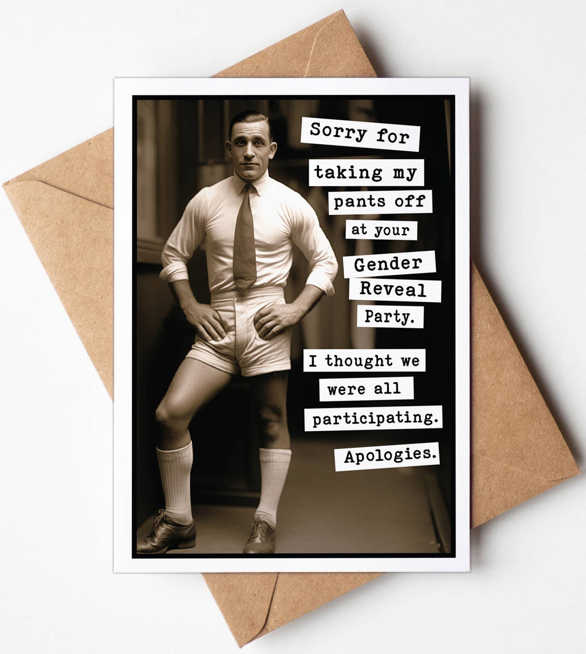 Funny Gender Reveal Baby Shower Greeting Cards with Display