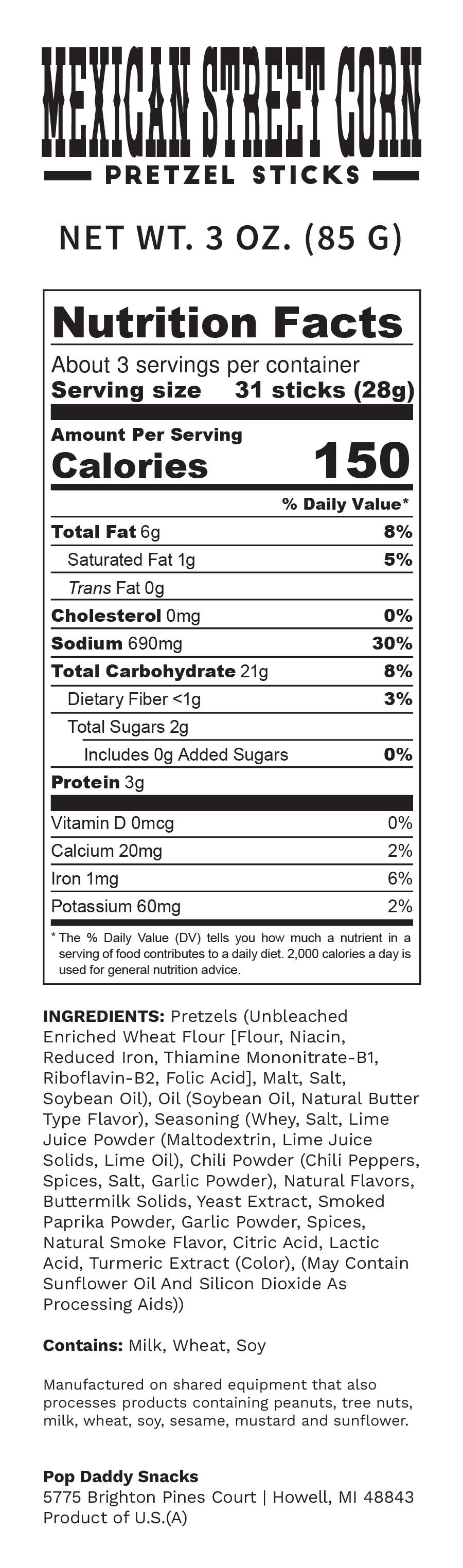 Pop Daddy – Mexican Street Corn Pretzels 3.0oz