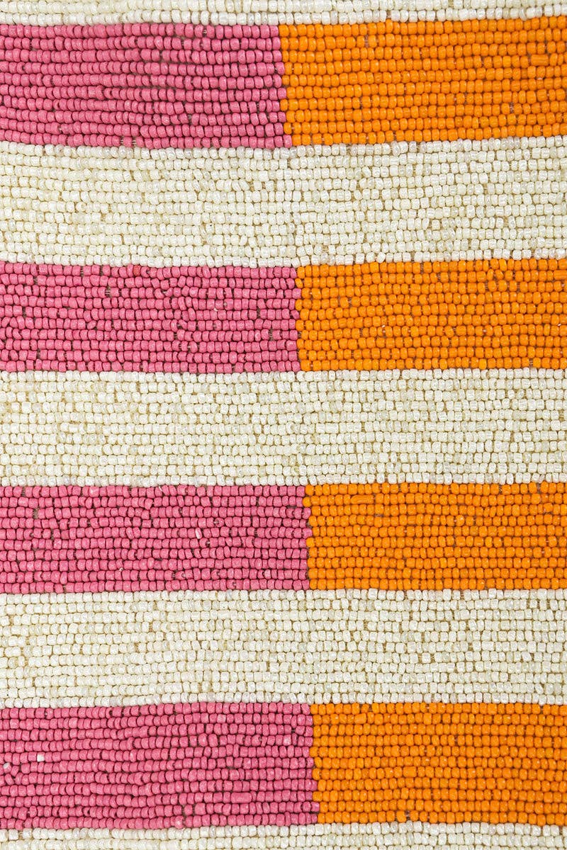 Candy Stripes Embelished Shoulder Bag