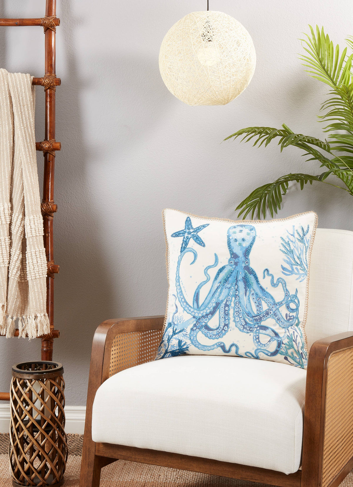 Octopus Design Throw Pillow