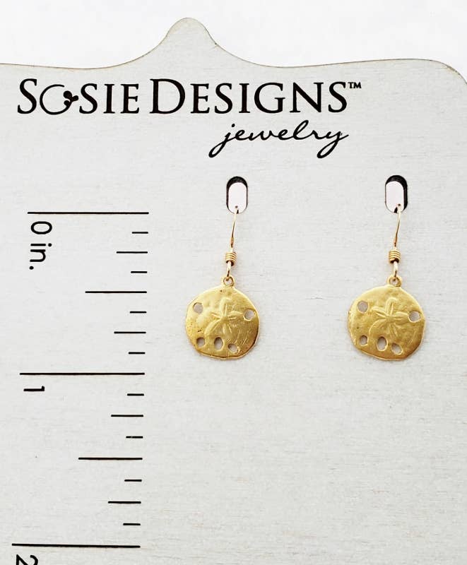Gold Sand Dollar Earrings