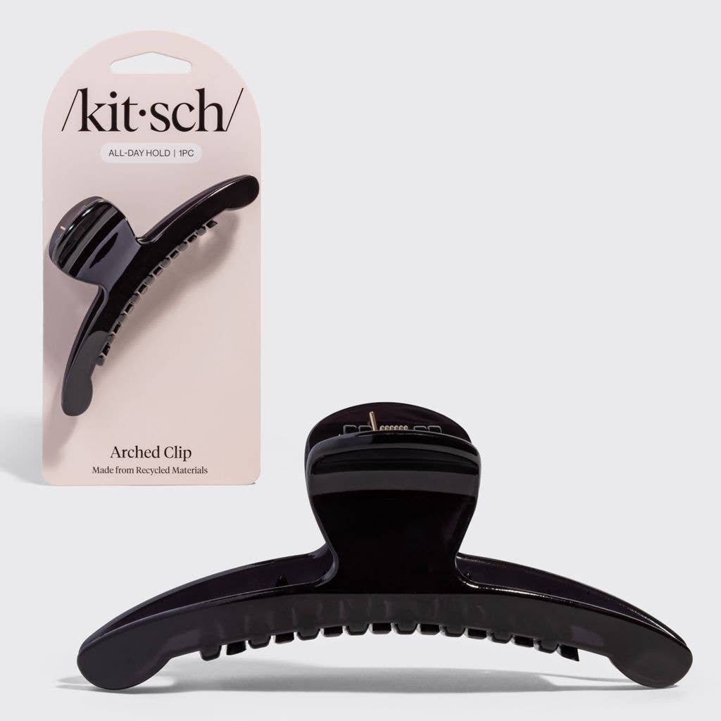 Recycled Plastic Large Arched Clip - Black