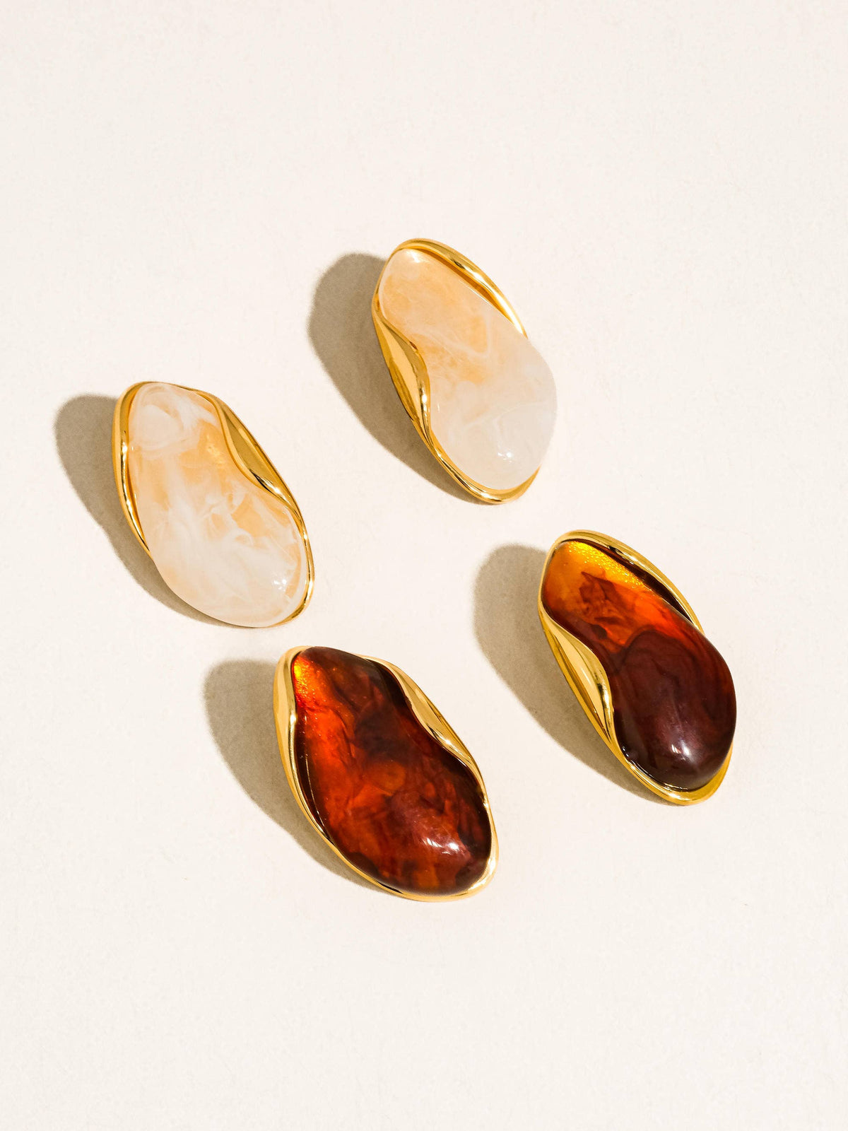 Maélie 18K Gold Non-Tarnish Resin Drop Earrings
