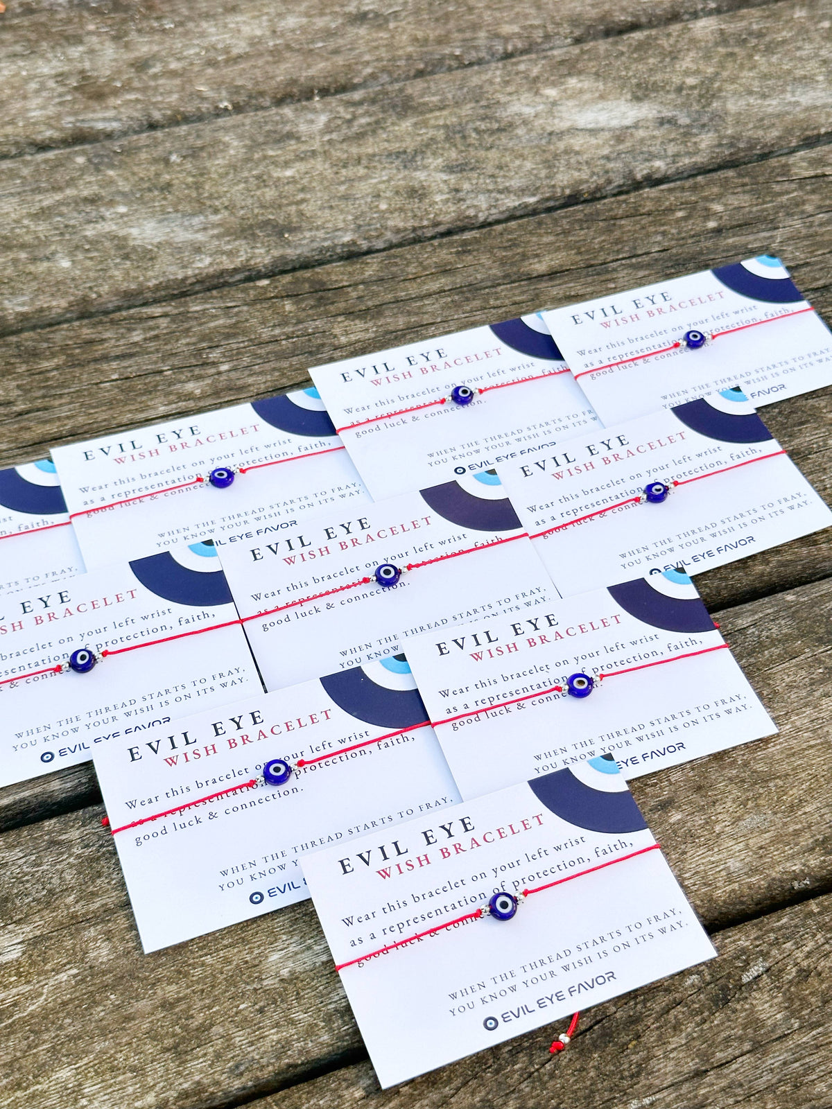 Evil eye wish bracelet with red cord from Evileyefavor