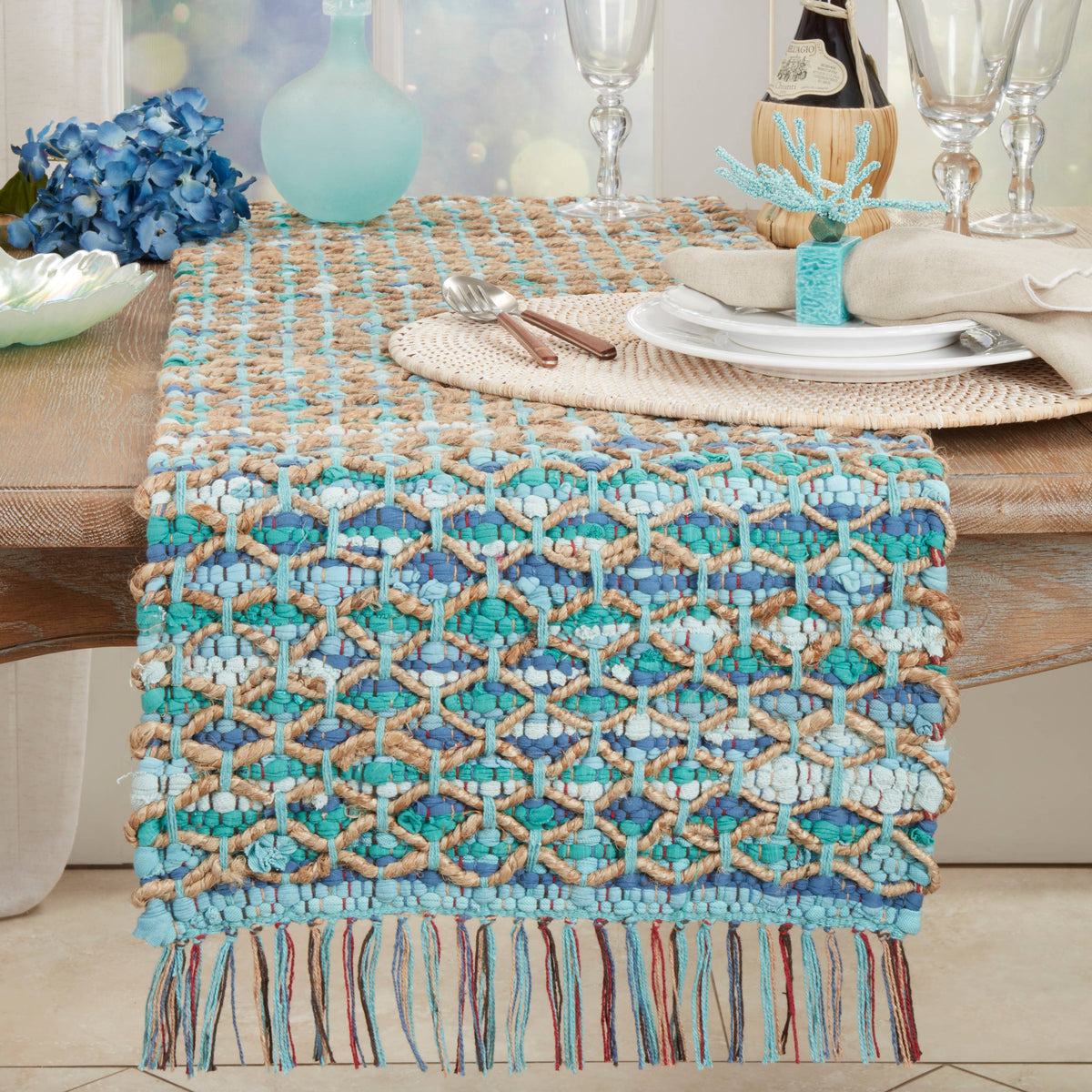 Handwoven Net Chindi Table Runner