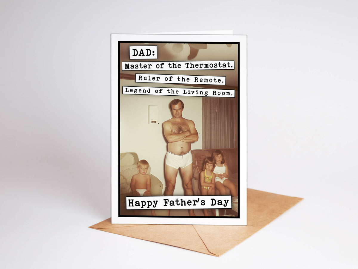 Funny Fathers Day Cards | Made in USA. DAD: Master of the Thermostat
