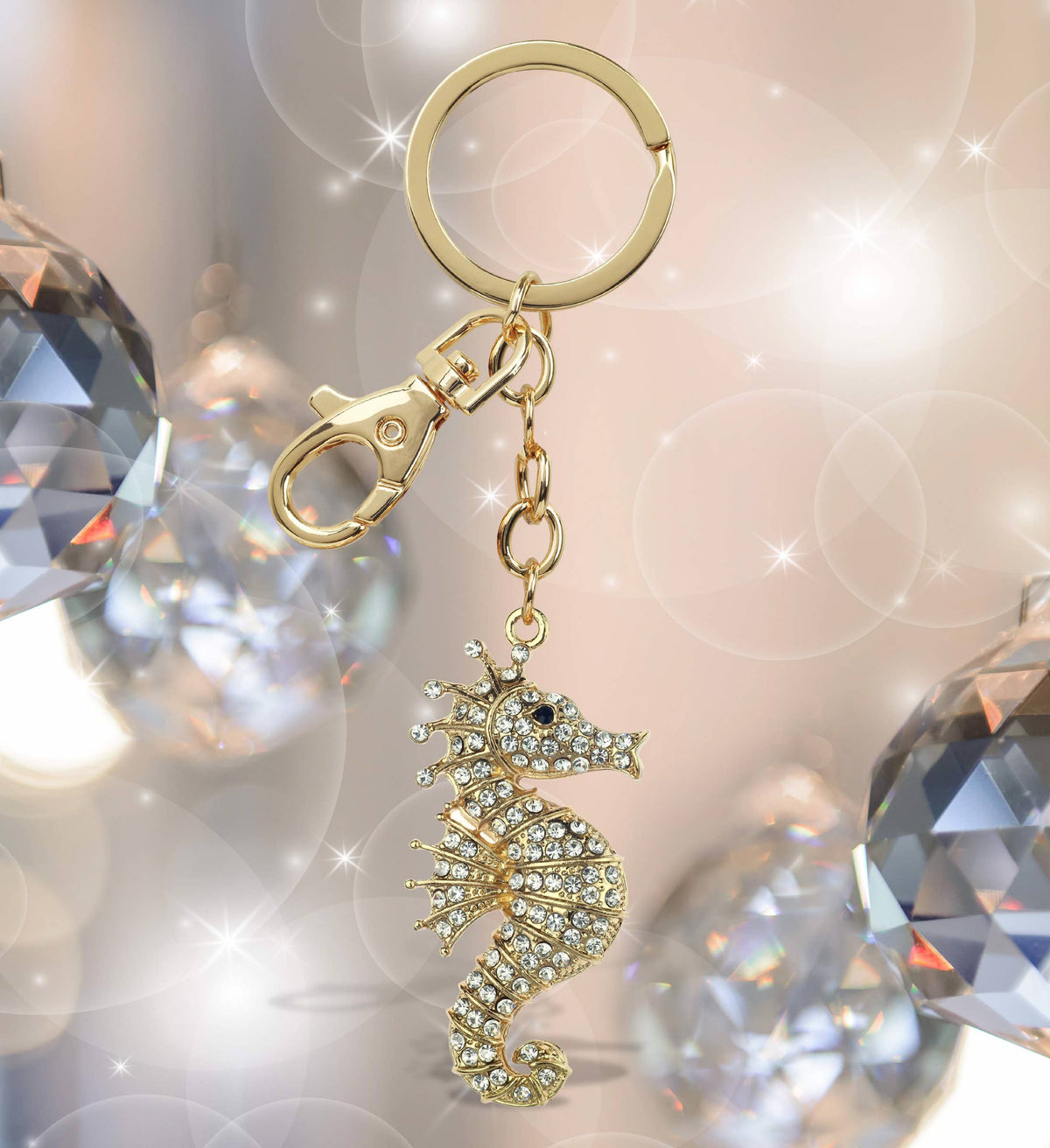 Gold Sparkling Charms - Seahorse