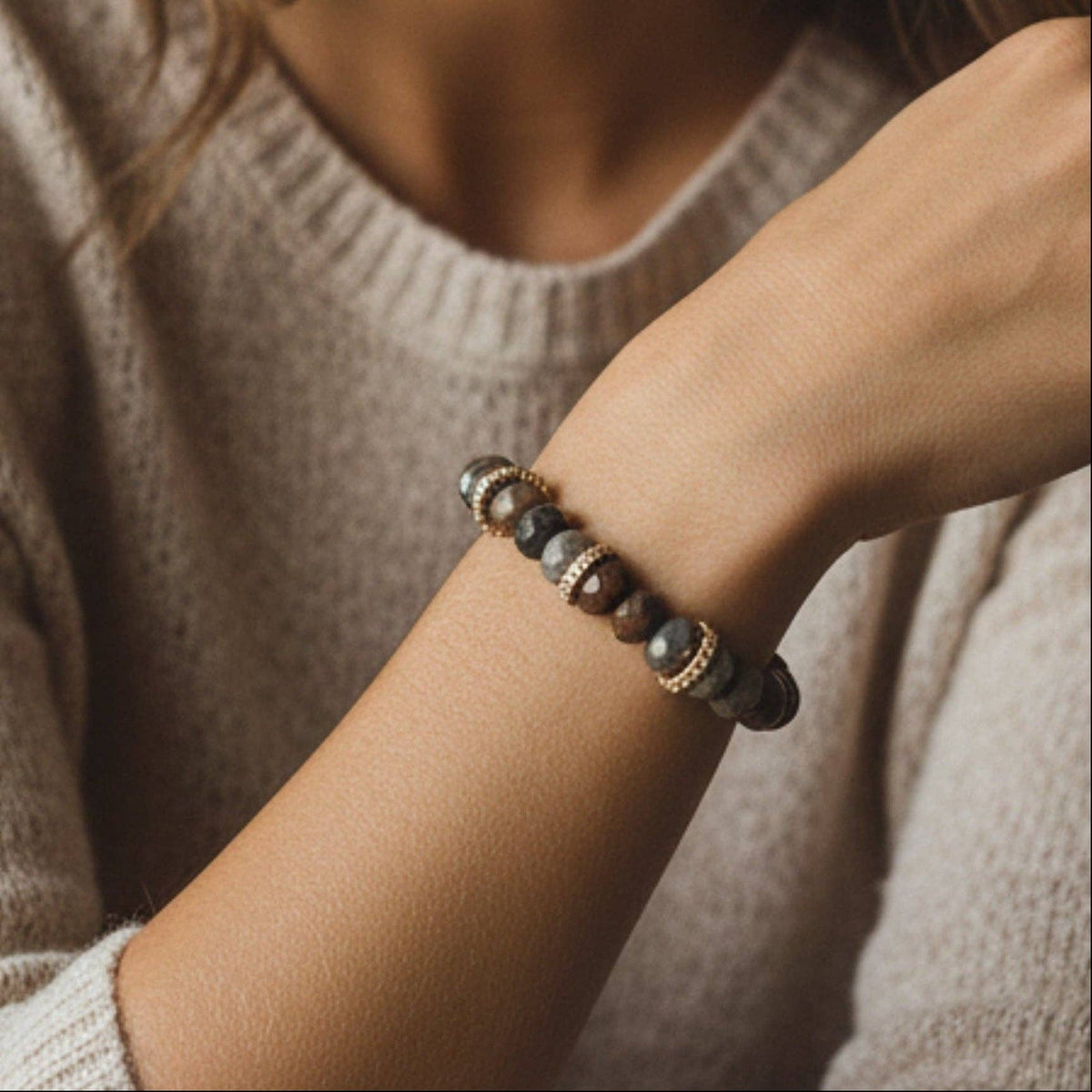 Gemstone Bracelet-Rondelle-Jasper