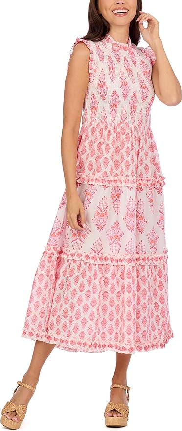 Ward Smocked Midi Dress.