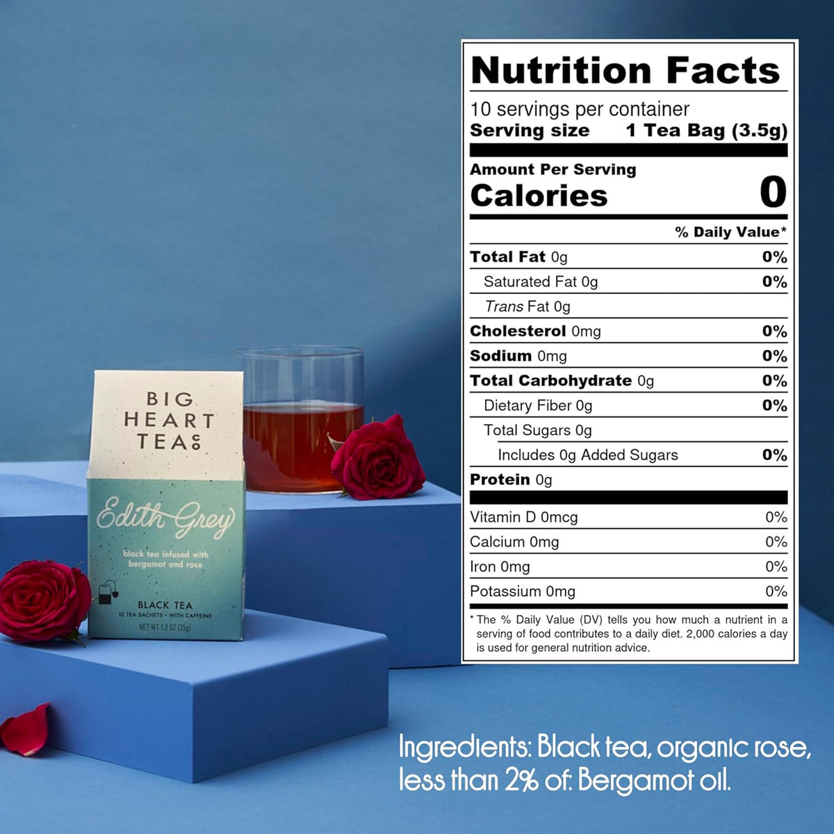 Big Heart Tea Co - "Edith Grey" Caffeinated Black Tea - 10 Count