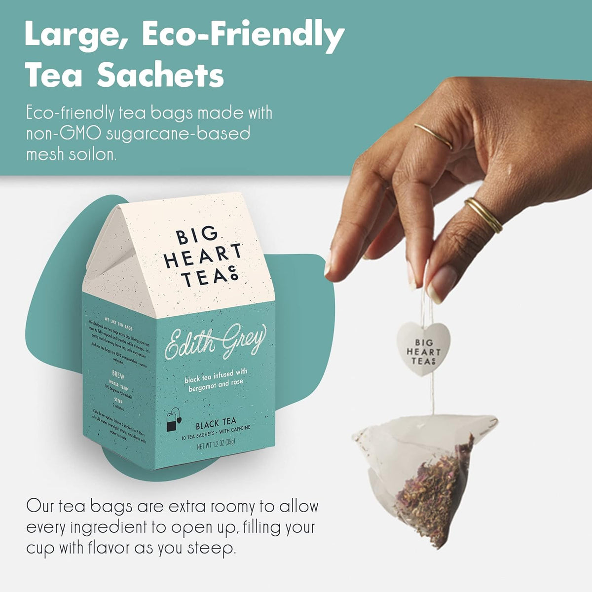 Big Heart Tea Co - "Edith Grey" Caffeinated Black Tea - 10 Count