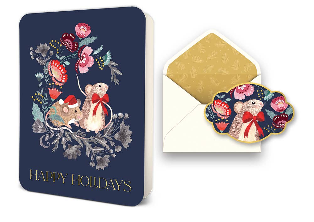 Christmas Happy Holidays Deluxe Greeting Card