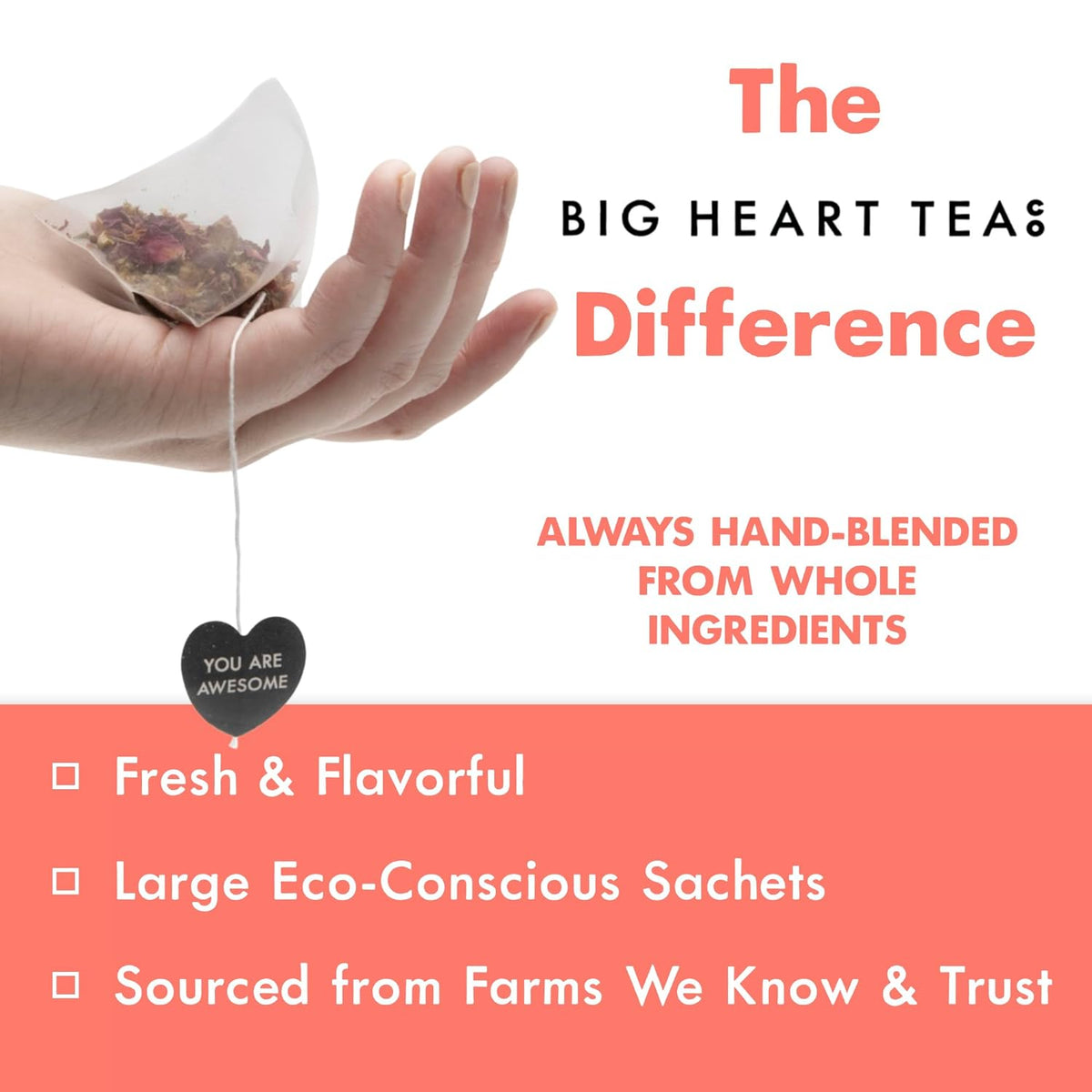 Big Heart Tea Co - "Cup Of Love" Caffeine Free Herbal Tea - 10 Count