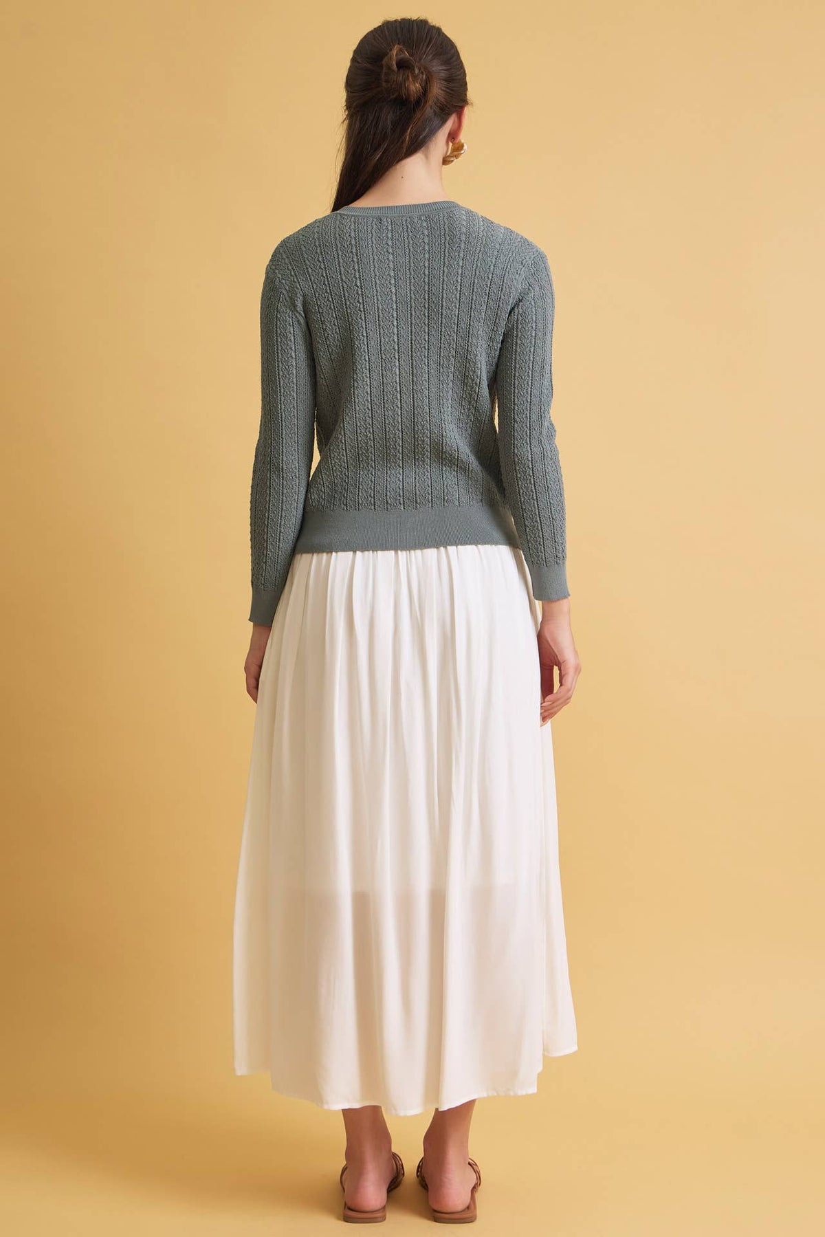SMOCKED WAIST CIRCLE FULL SKIRT