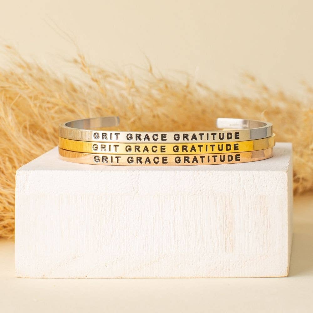 Grit Grace Gratitude bracelet - inspirational quote jewelry