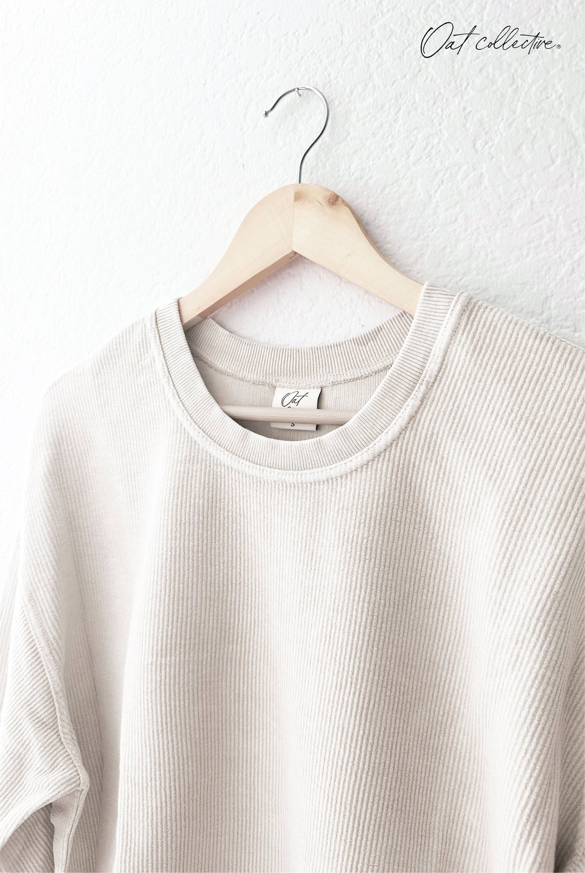 CREATED WITH A PURPOSE Cropped Thermal Vintage Pullover