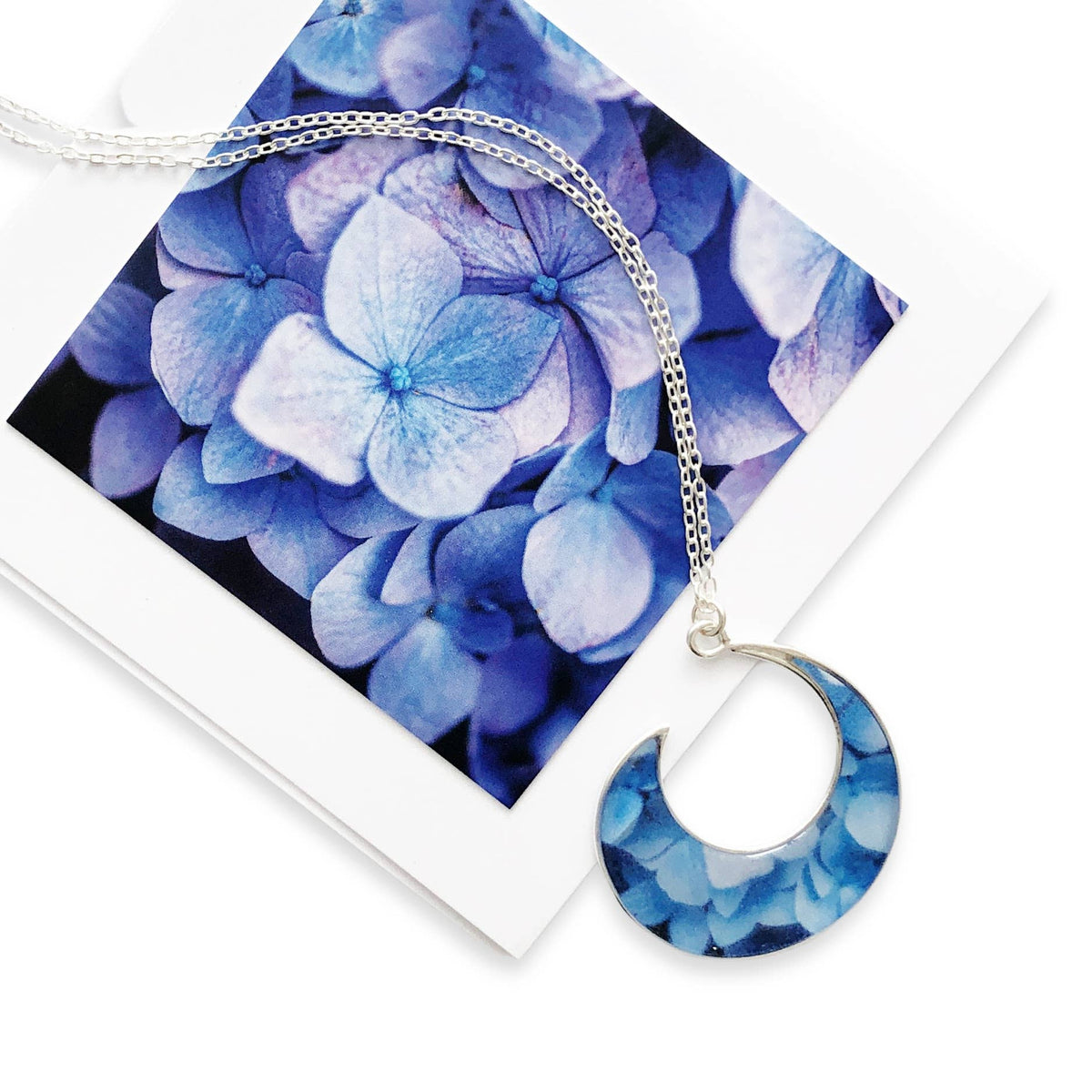 Portrait of a Hydrangea Necklace