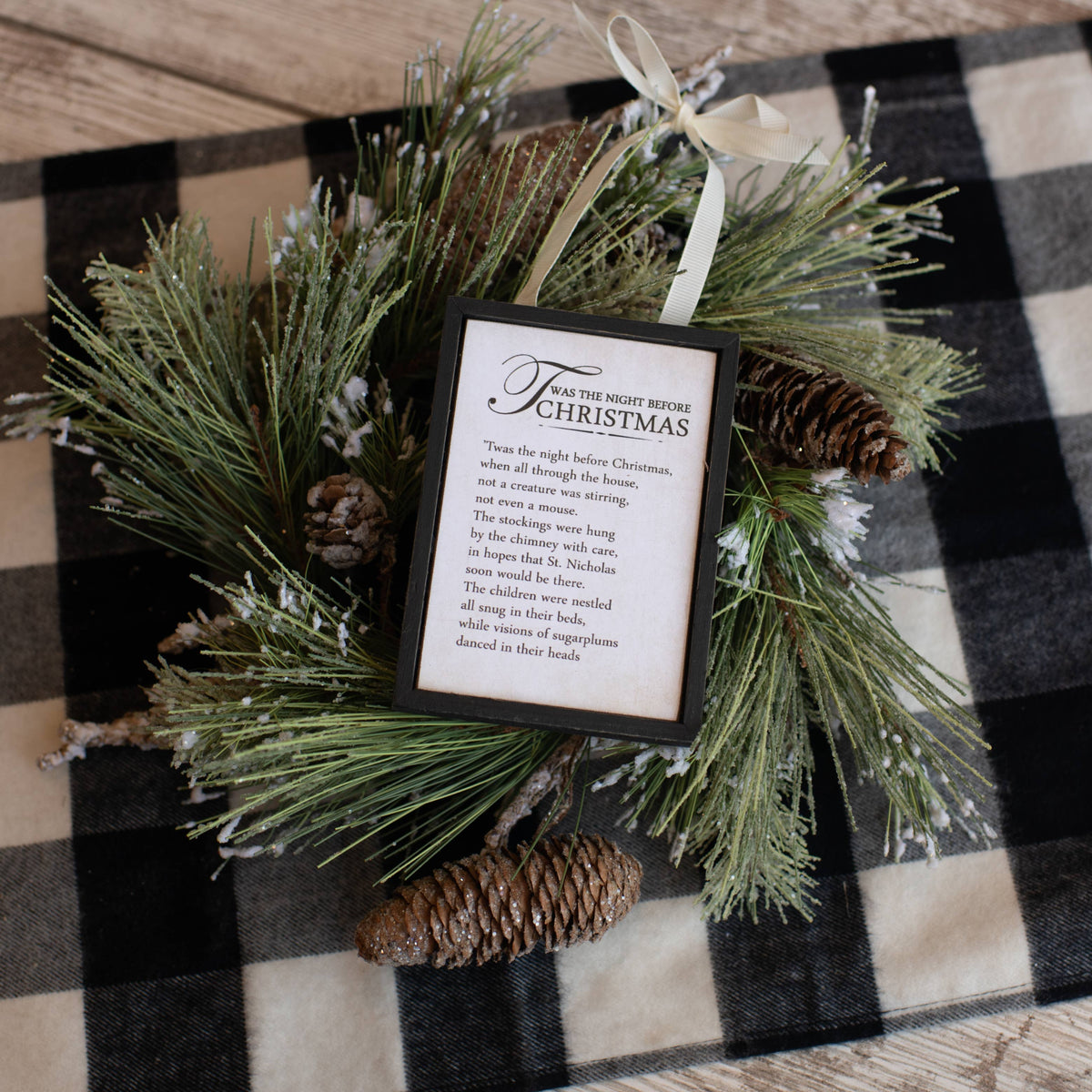 TWAS THE NIGHT SIGN ORNAMENT