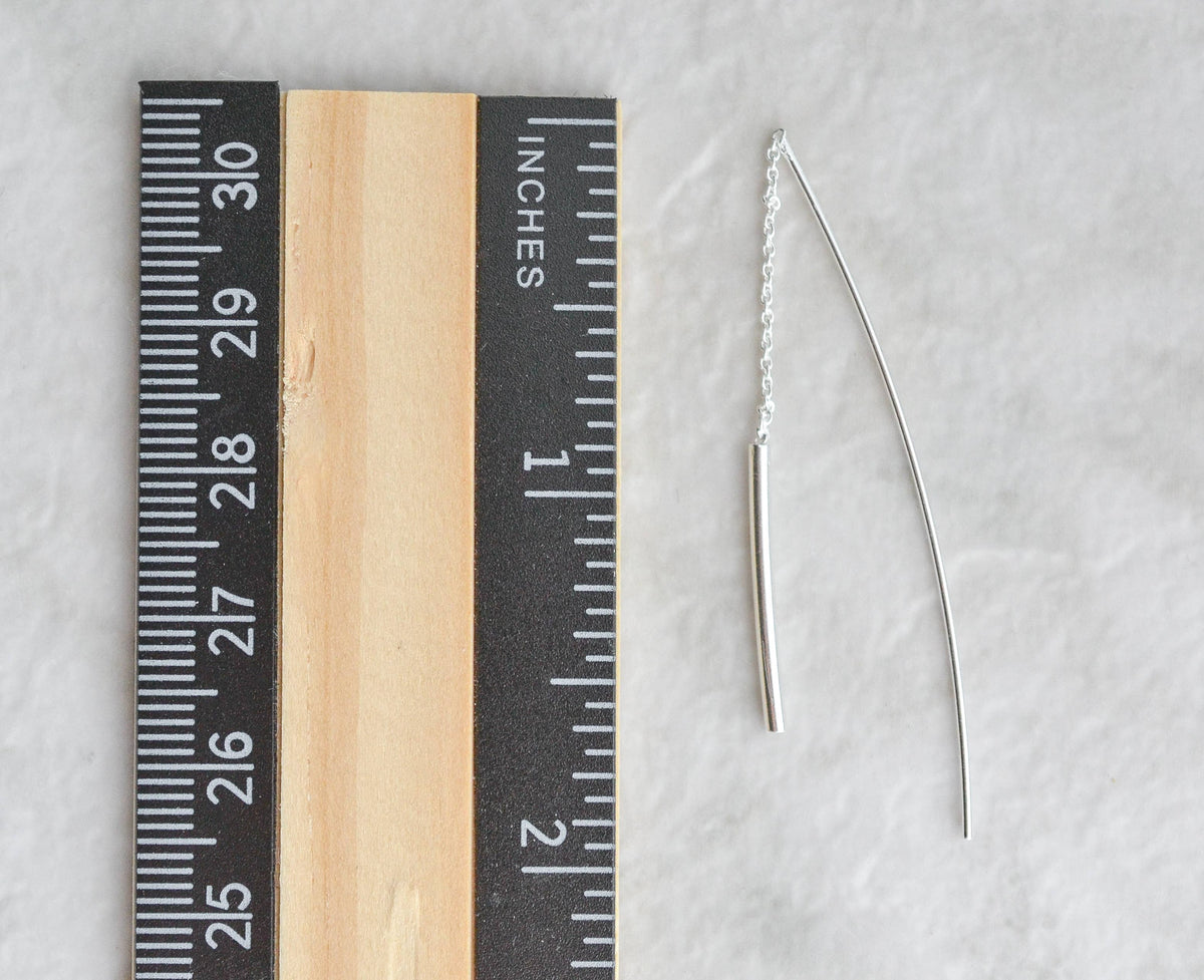 Silver Bar Threader Earrings