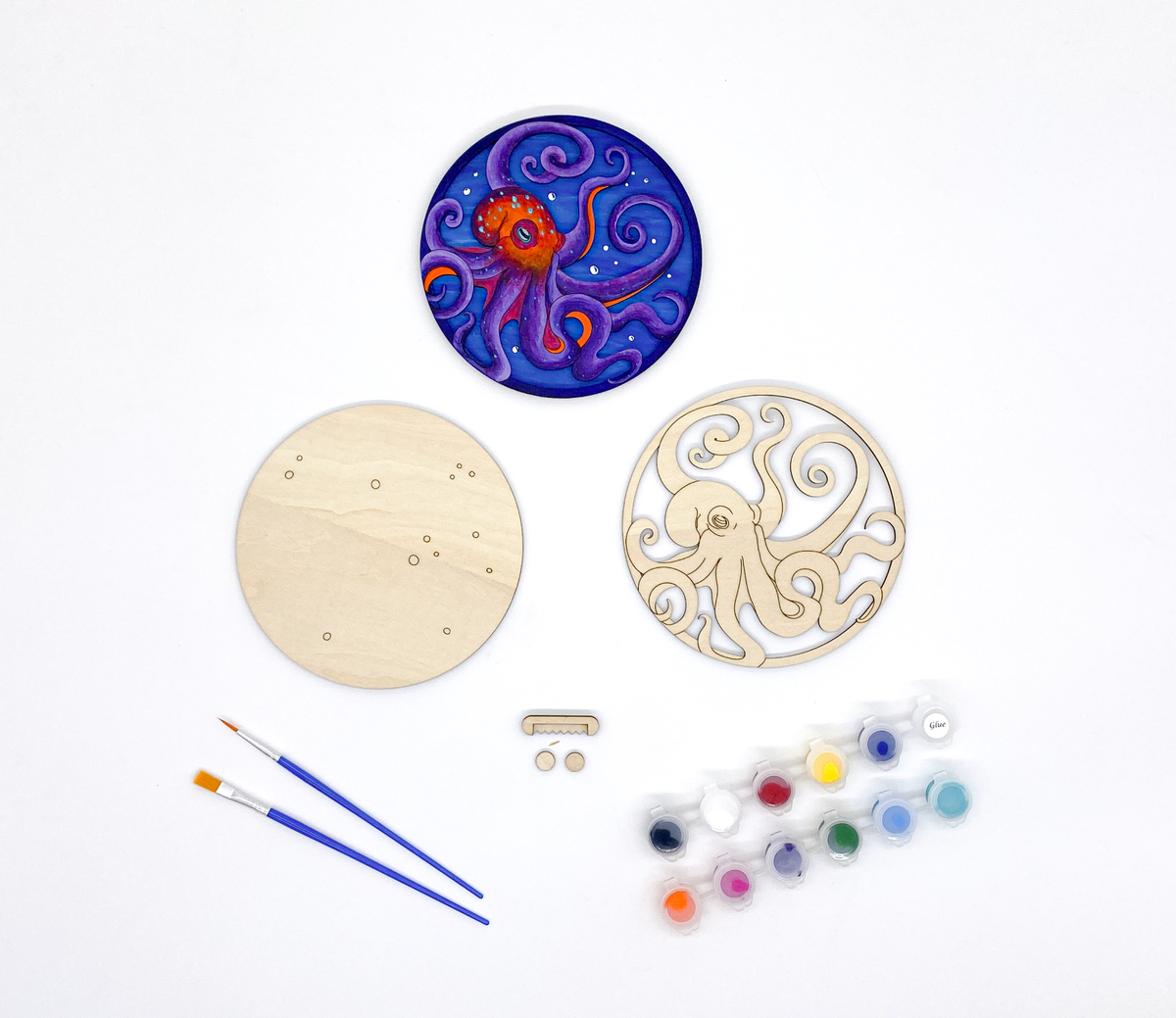 Tangled Treasures Octopus 3D Art | DIY Wood Craft Kit for Adults | Unique Ocean Lover Gift