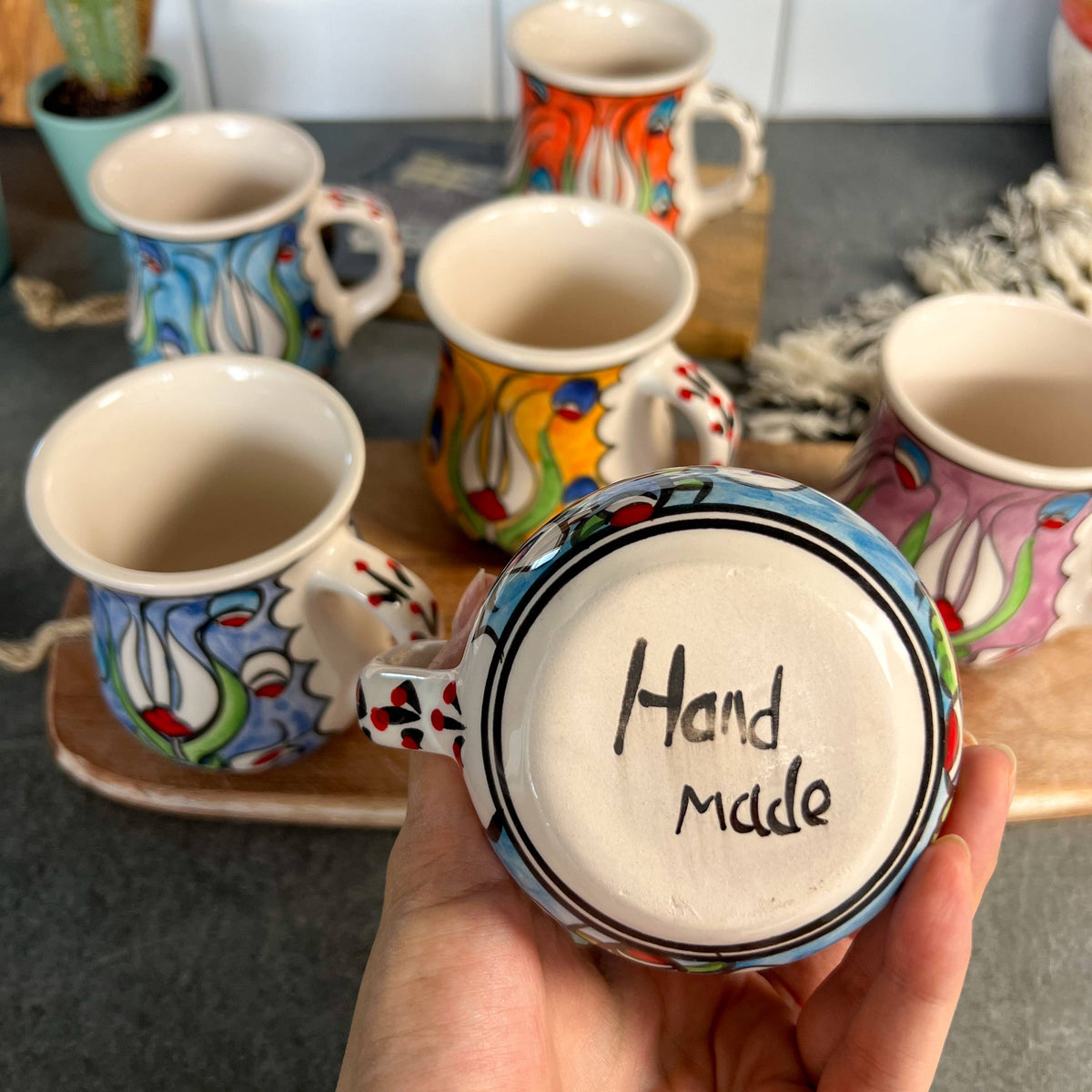 Hand Painted Ceramic Mugs, Coffee Mugs, Floral Handmade Mug