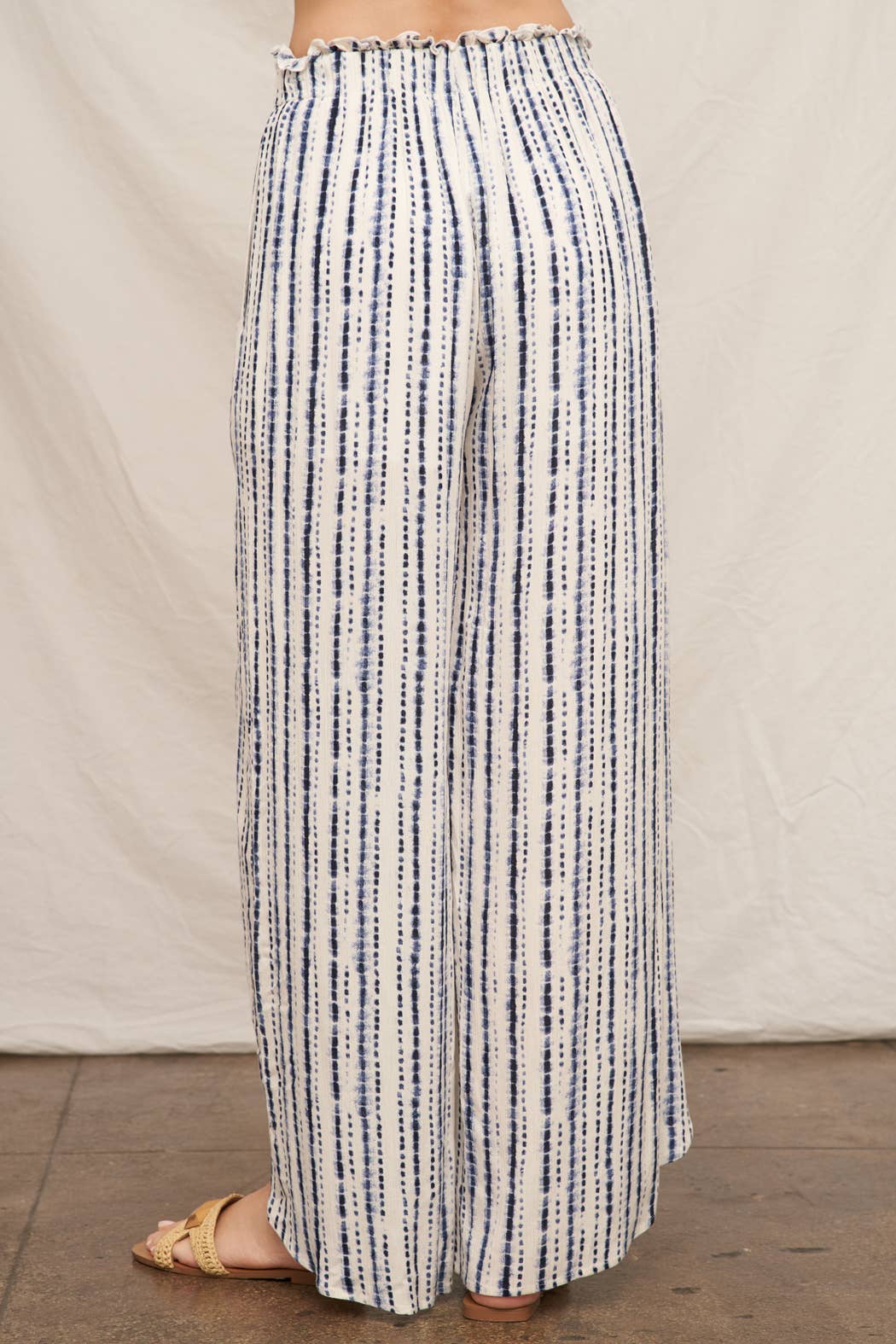 Front Slit Striped Pants