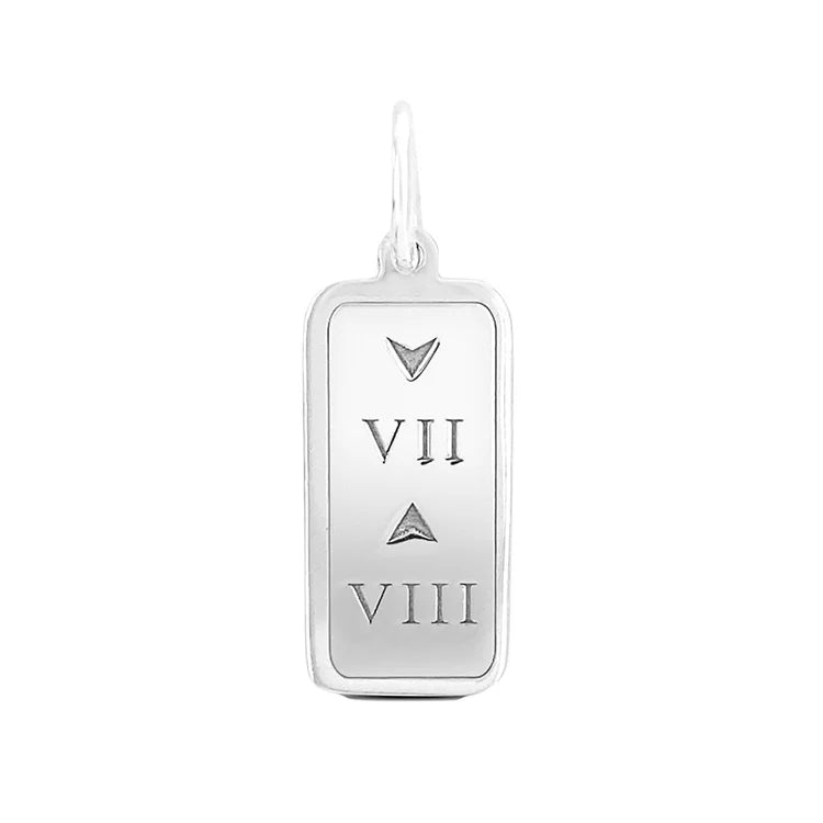 7 Down 8 Up Tag Silver