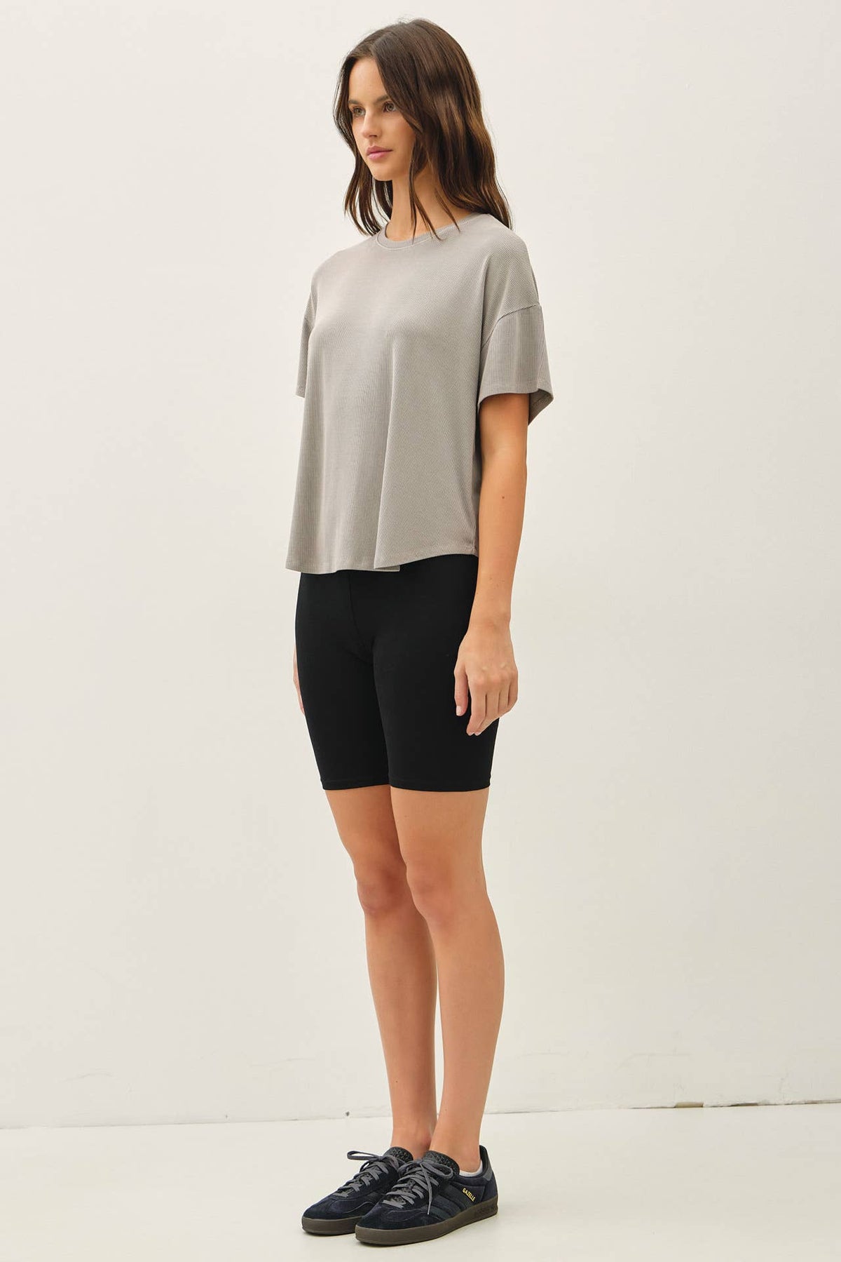 GARMENT DYE RIBBED BOXY FIT T-SHIRT