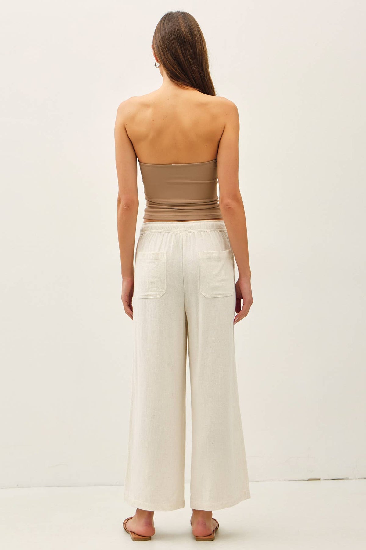 LINEN WIDE-LEG PANTS
