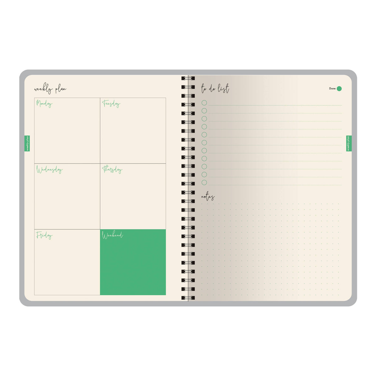 A5 ArtPlanner Spiral Weekly Diary - Forest Flowers