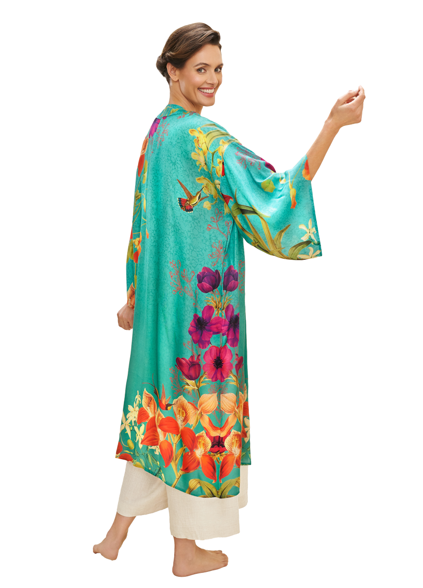 Hummingbird at Dusk Kimono Gown
