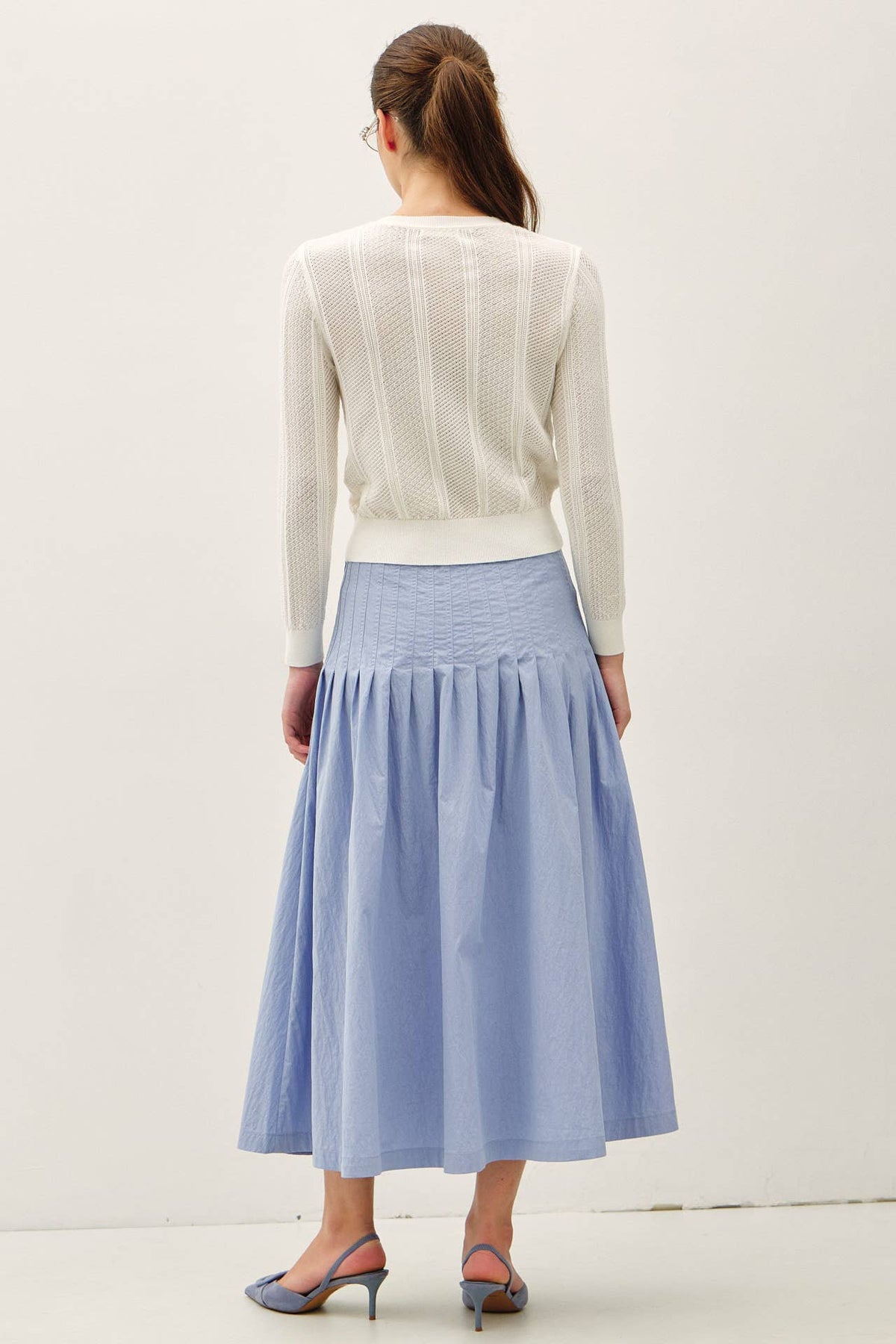 CRISP PLEATED MIDI SKIRT