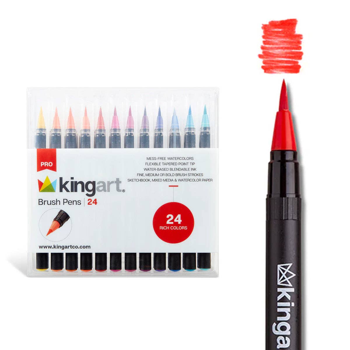Real Watercolor Brush Pens 24 Colors