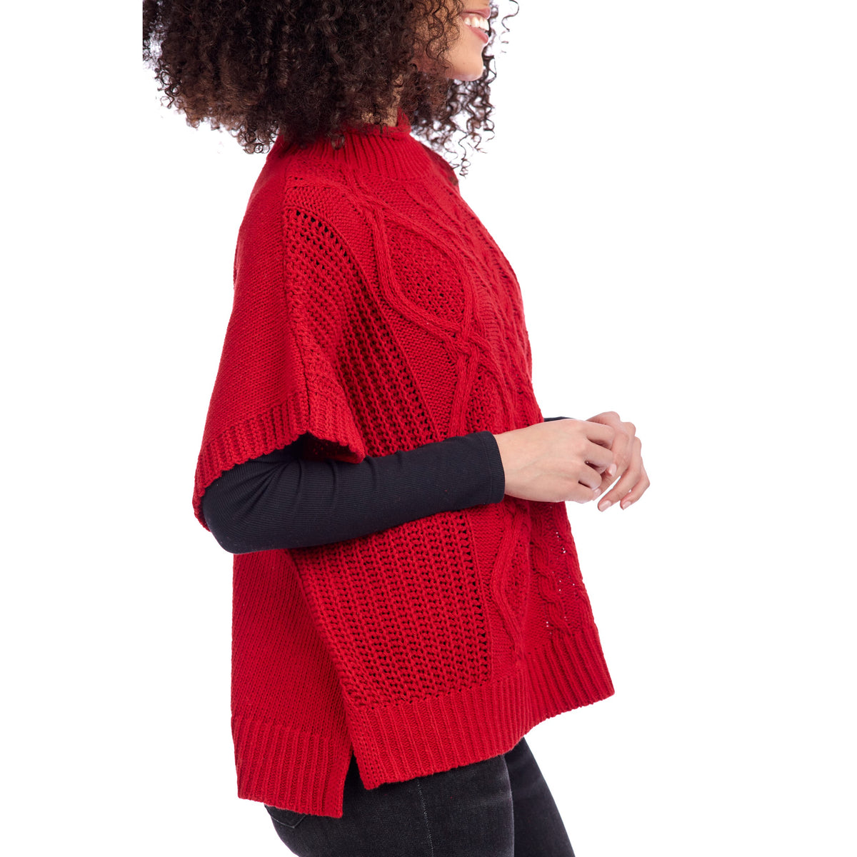 Red Claude Cable Knit Sweater