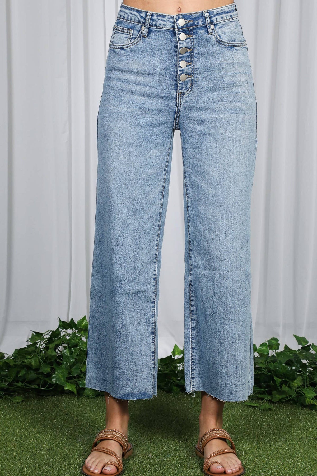 Trendy Cropped Stretchy Casual Washed Denim Jean VP83028