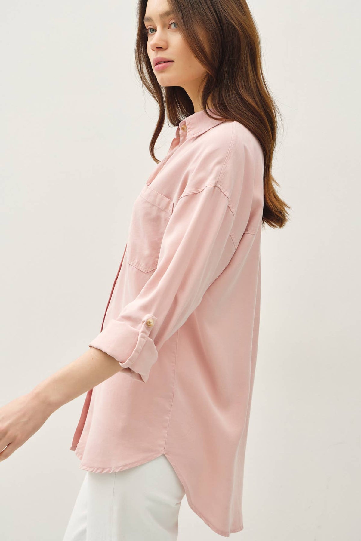 SOFT-WASHED TENCEL OVERSIZED SHIRT