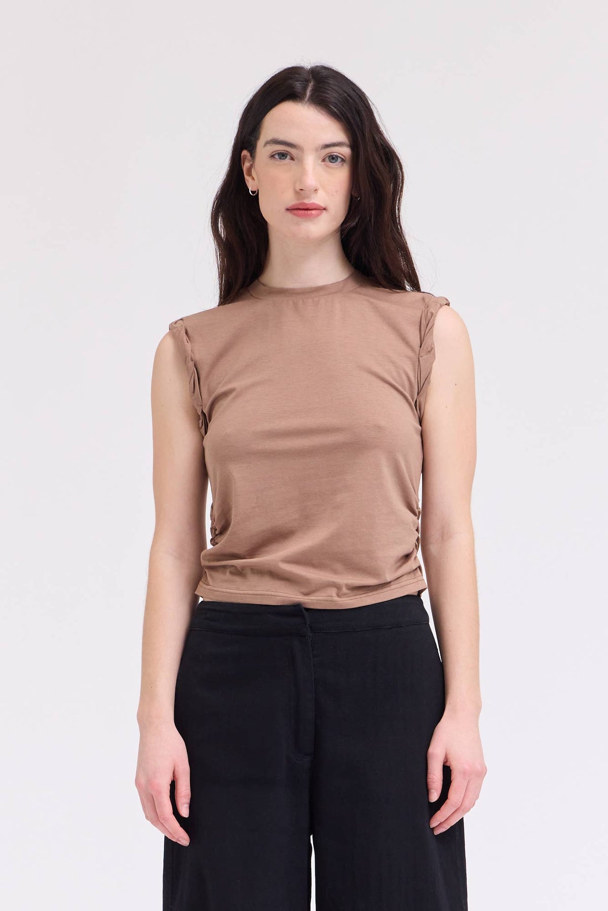  TWIST DETAIL COTTON SLEEVELESS TOP