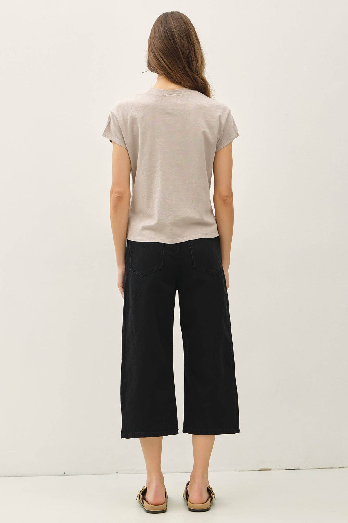 GARMENT DYE COTTON SLUB SLIM FIT CREWNECK BABY TEE