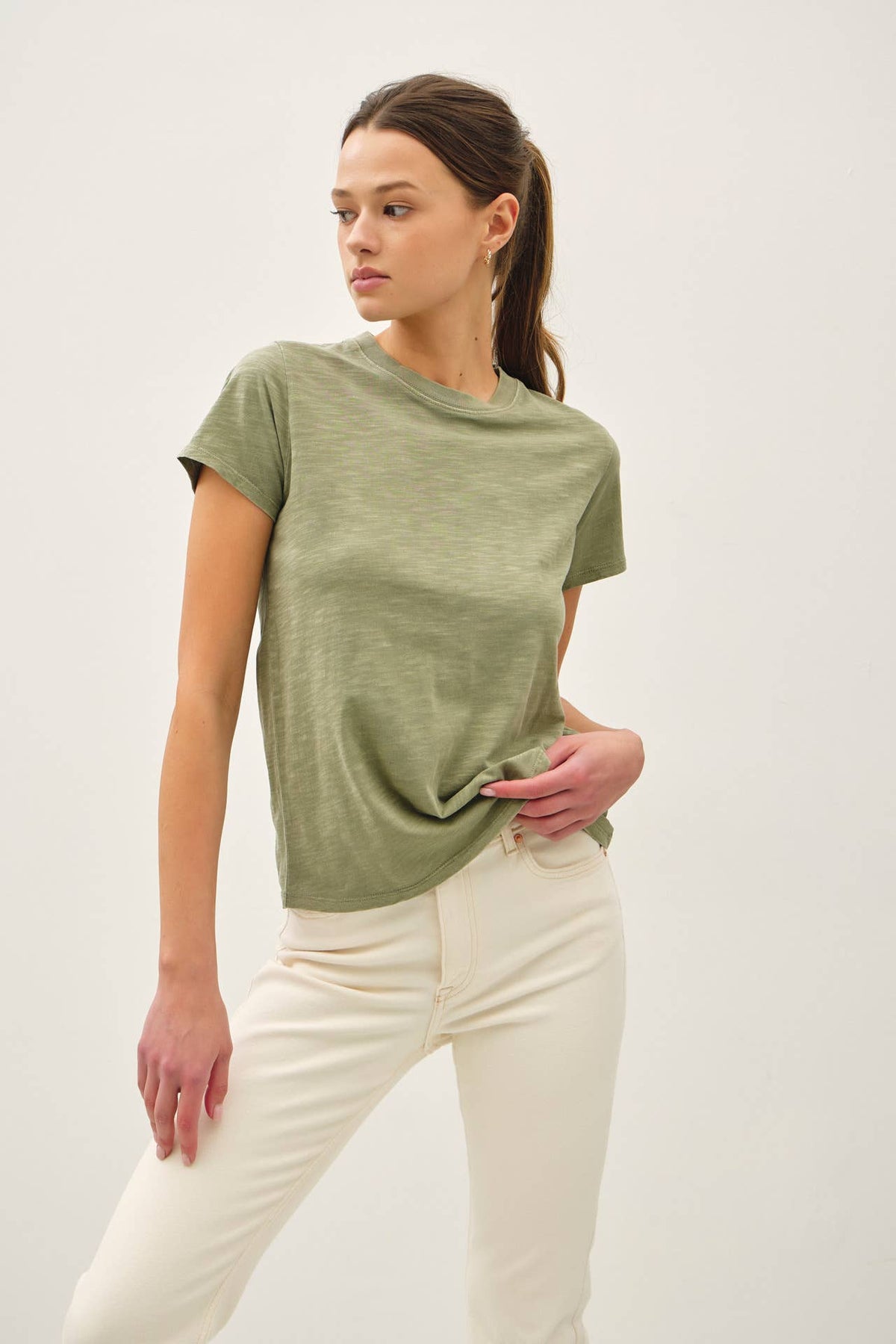 NEW COLOR-CLASSIC CUT ACID WASH COTTON T-SHIRT