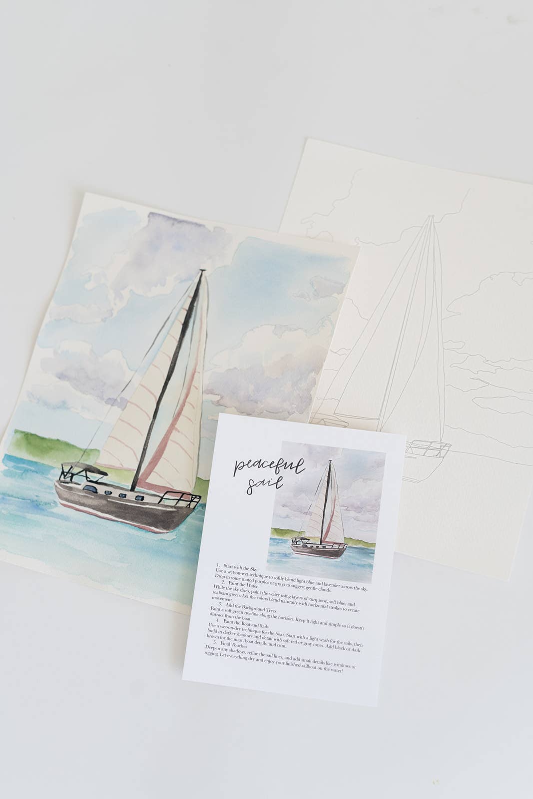 Peaceful sail - watercolor kit