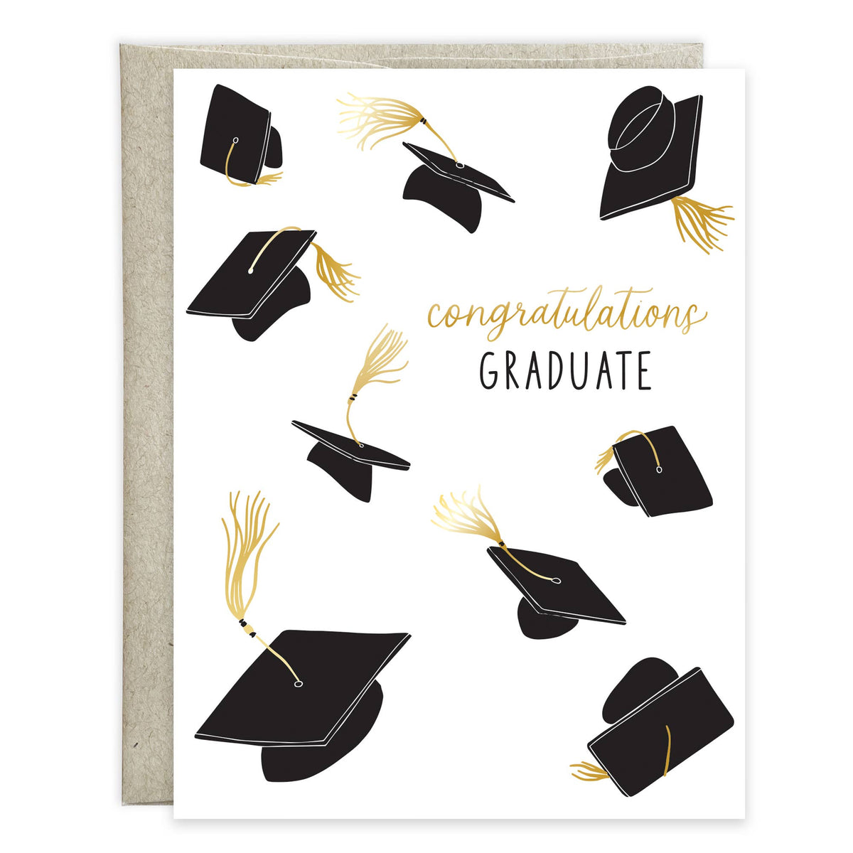 Graduation Greeting Card - Floating Grad Hats