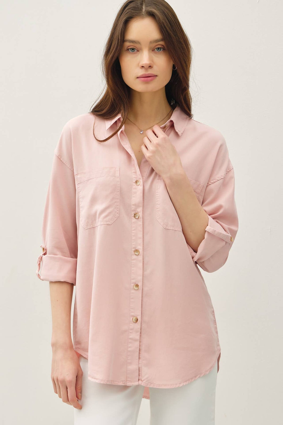 SOFT-WASHED TENCEL OVERSIZED SHIRT