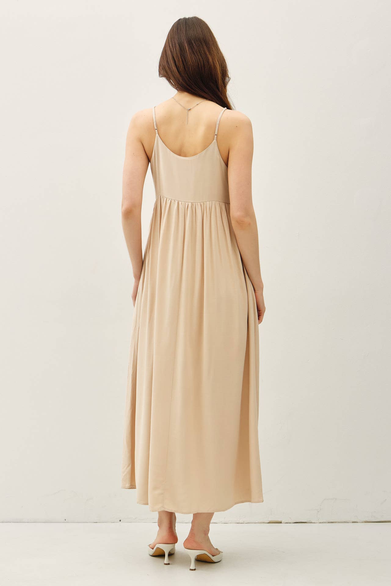 BREEZY BABY DOLL MAXI DRESS NATURAL / S BREEZY BABY DOLL MAXI DRESS NATURAL / S