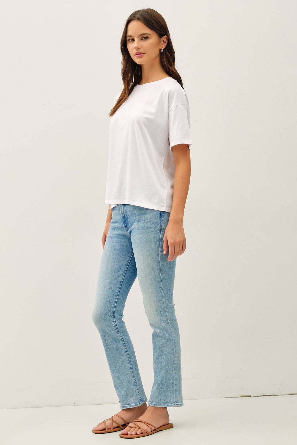 COTTON JERSEY OVERSIZED CROP T-SHIRTS