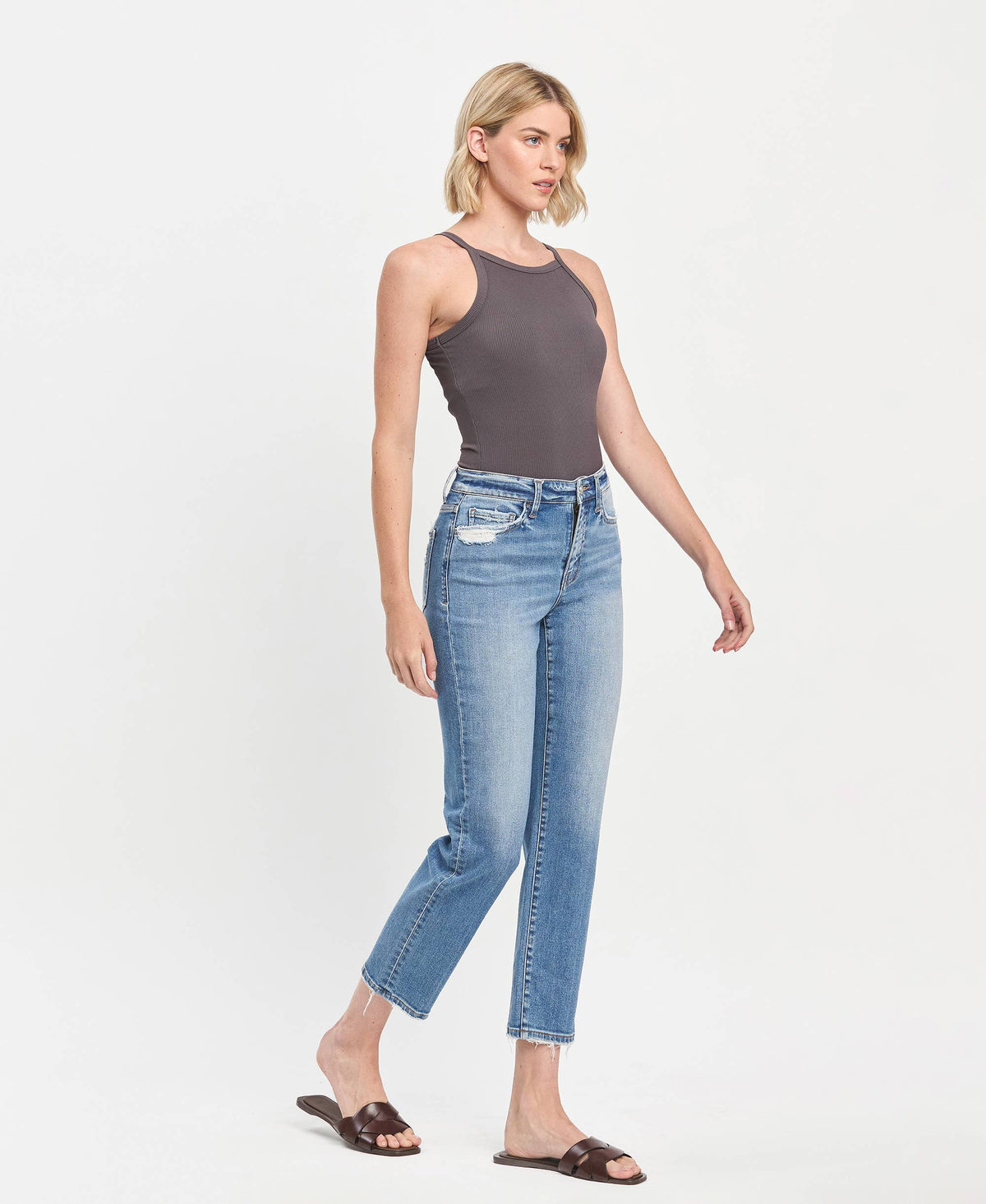HIGH RISE TAPERED STRAIGHT JEANS T6420