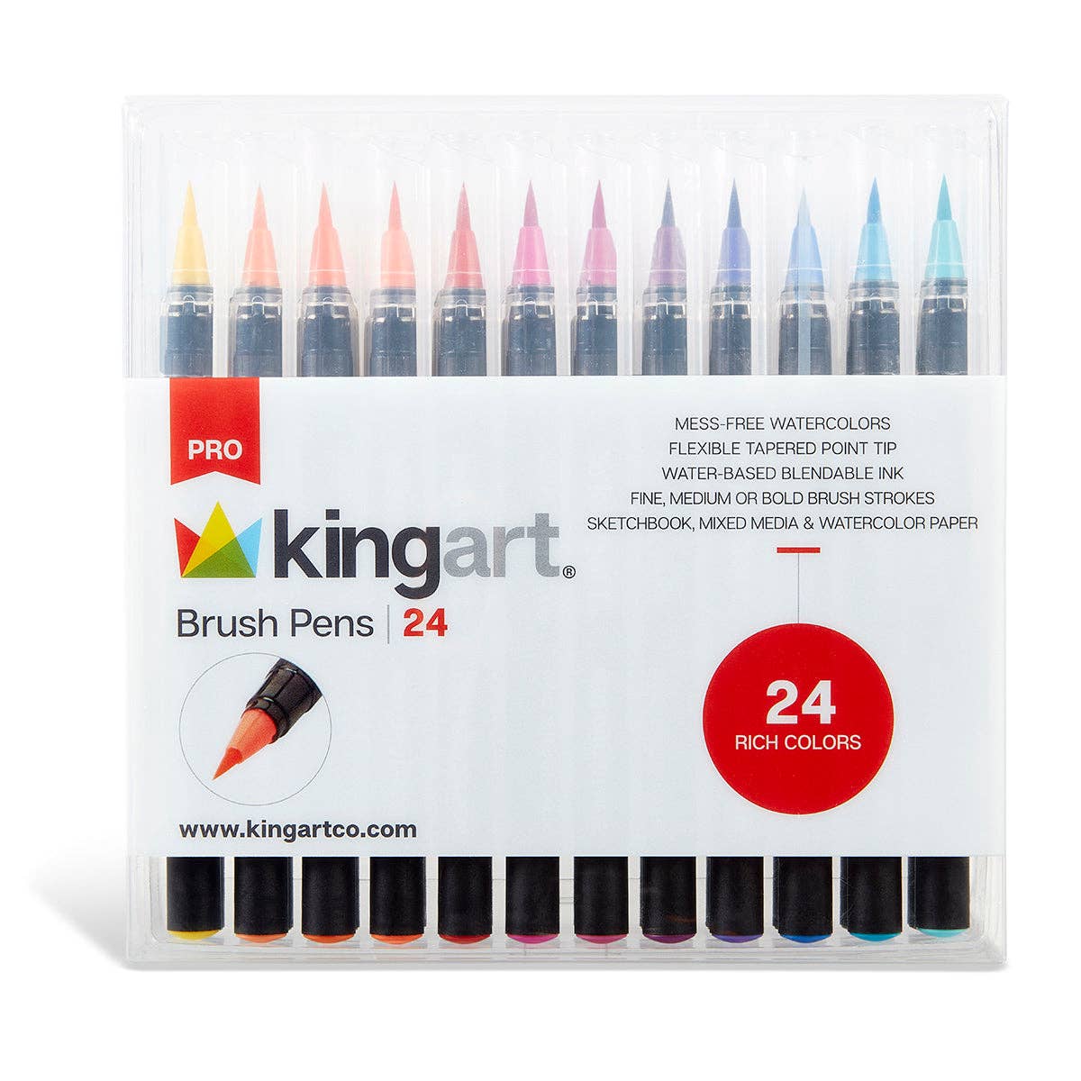 Real Watercolor Brush Pens 24 Colors