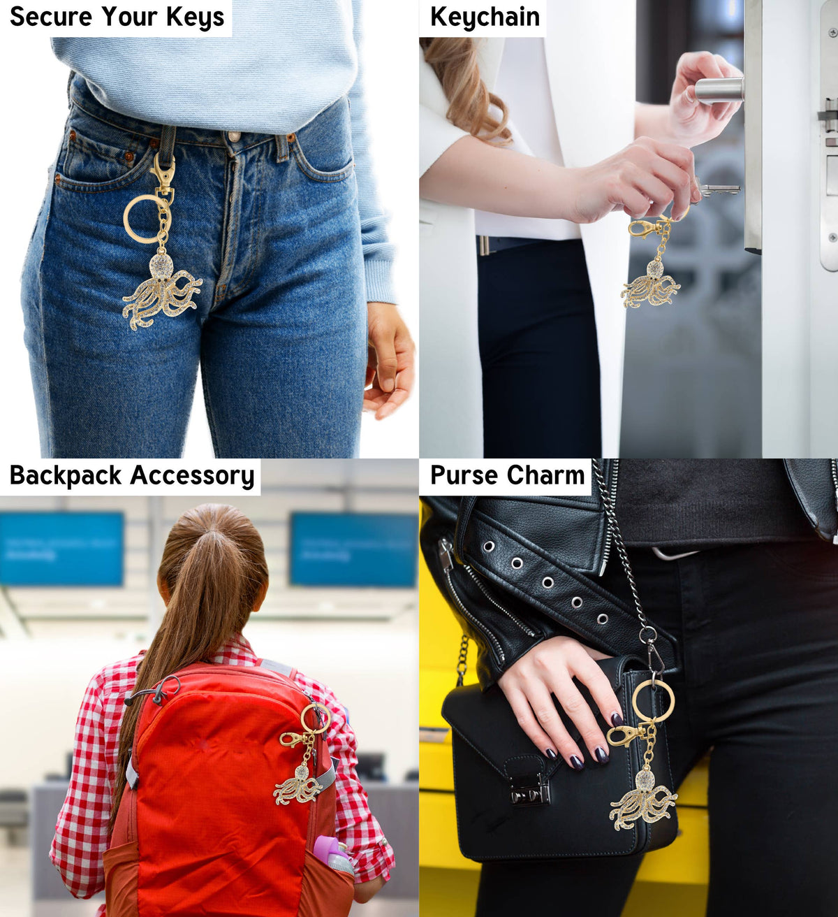 Gold Sparkling Charms - Octopus