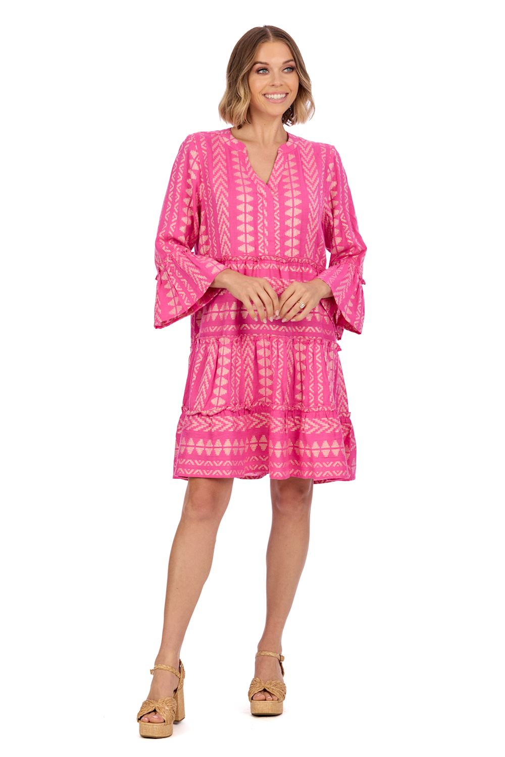 Mudpie Selden Jacquard Dress Pink