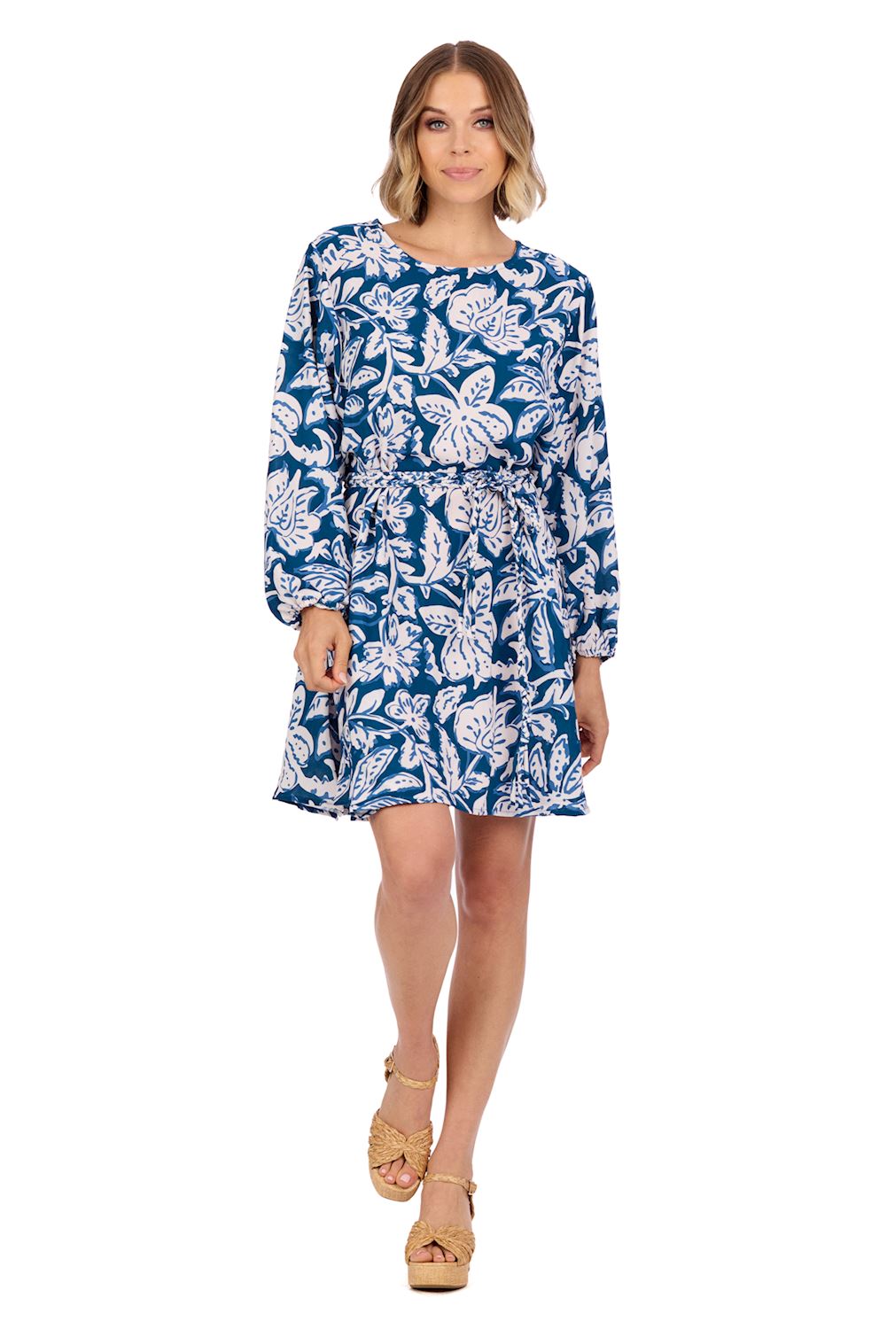 Dutton Flounce Dress Navy